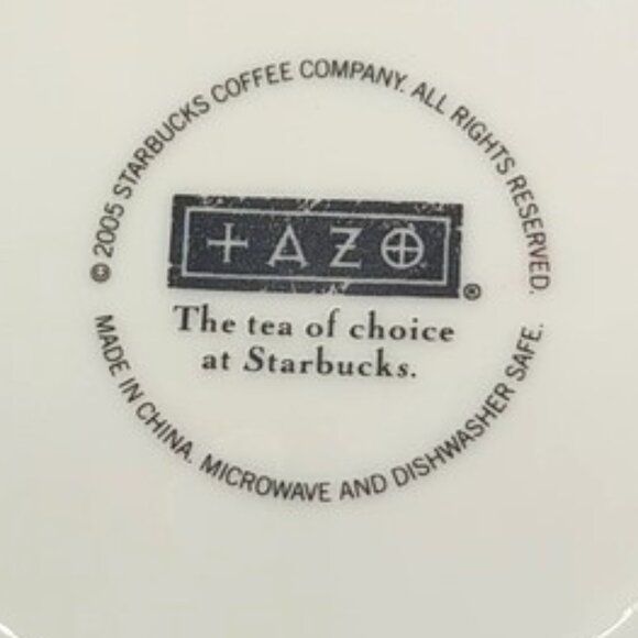 Vintage Starbucks Tazo Teapot Ceramic White Botanical Green Leaf 38 oz. - Picture 8 of 8